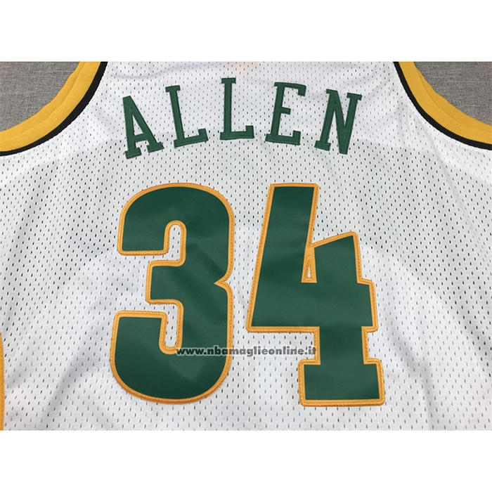 Maglia Seattle Supersonics Ray Allen #34 Mitchell & Ness 2006-07 Bianco
